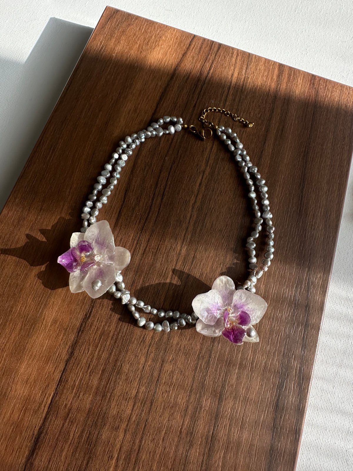 ELISA ORCHID NECKLACE - FRESH WATER PEARLS