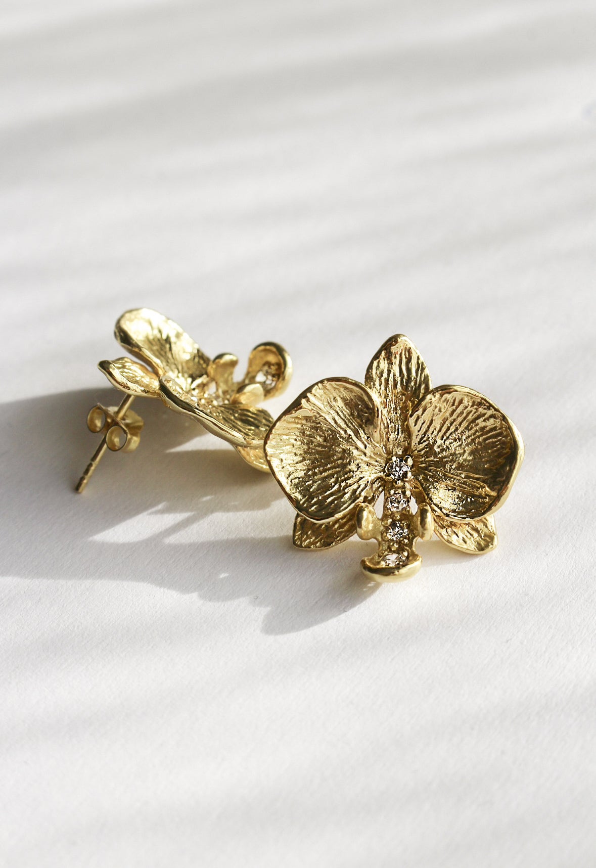 ORCHID EARRINGS - 18k GOLD VERMEIL