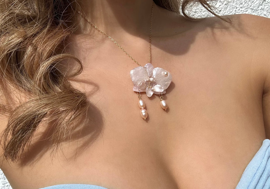 LIOBA ORCHID NECKLACE- 18K GOLD VERMEIL