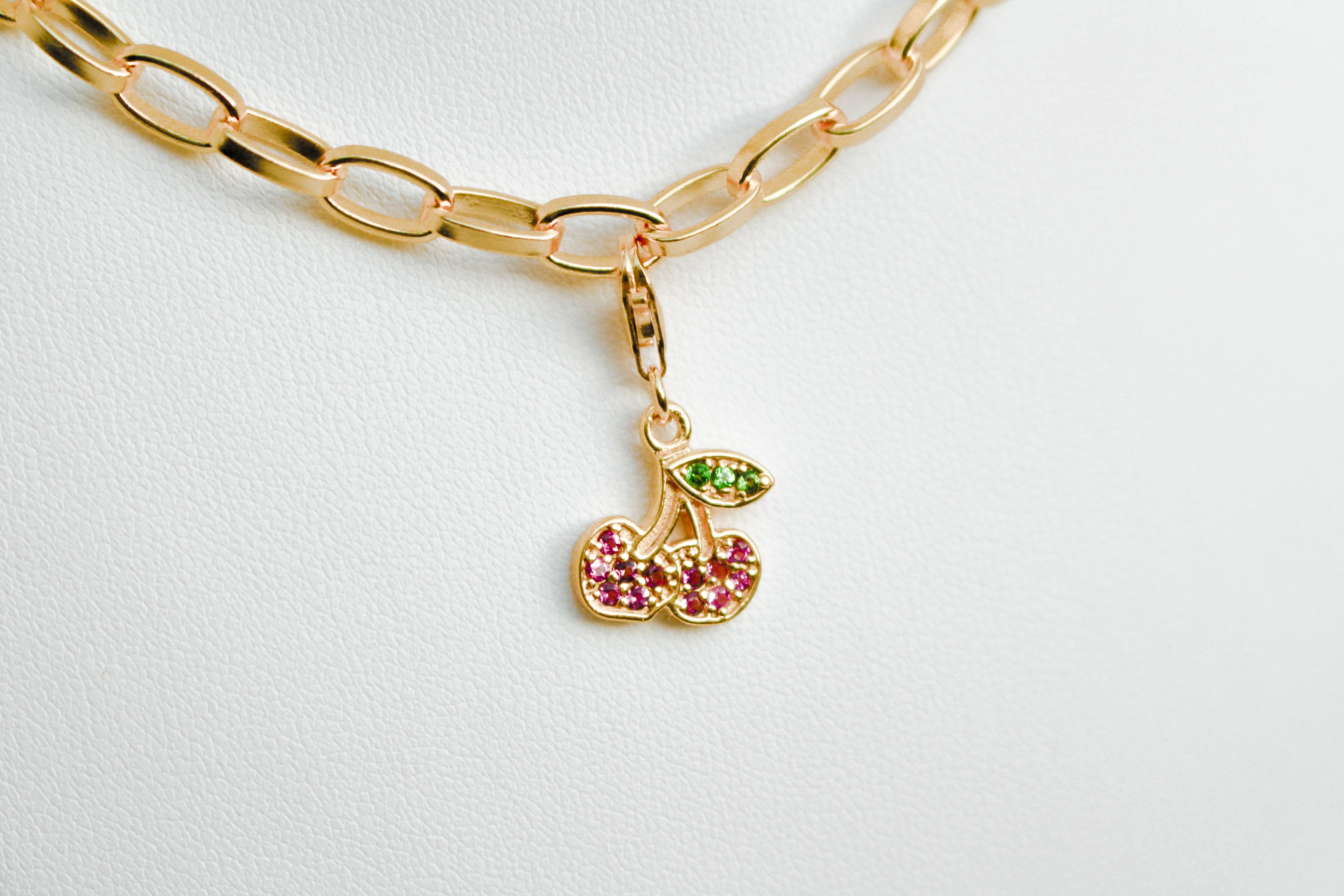 CHERRY CHARM - 18k GOLD VERMEIL