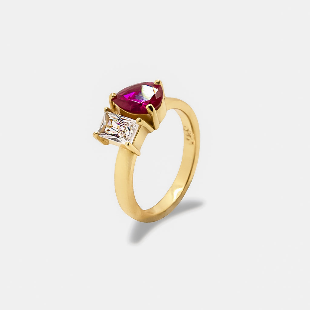ROYAL RUBY RING - 18k GOLD VERMEIL