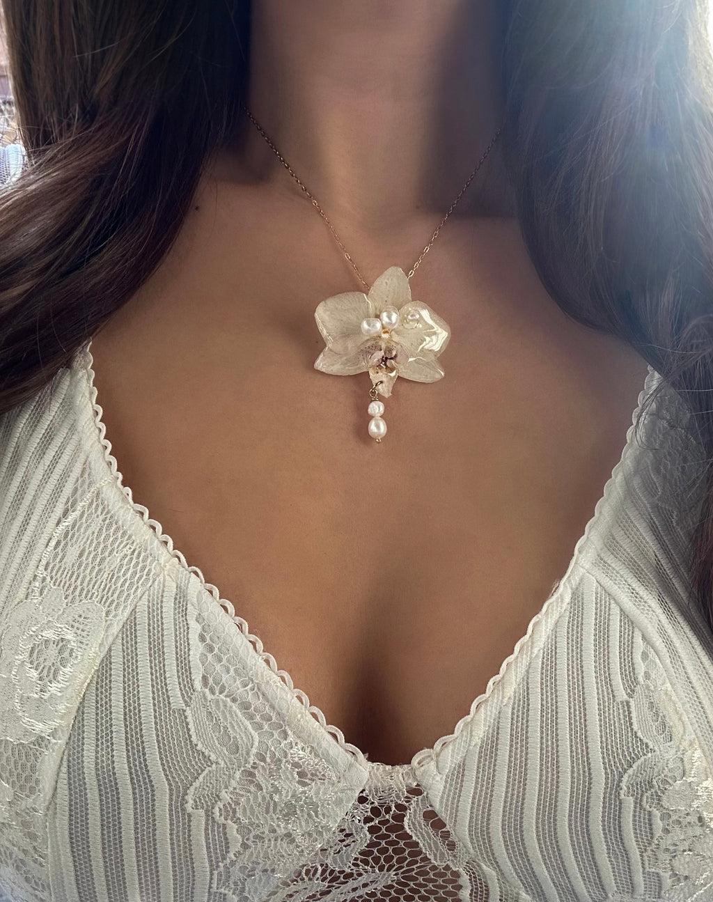 ALENA ORCHID NECKLACE - 18k GOLD VERMEIL (RESTOCK)