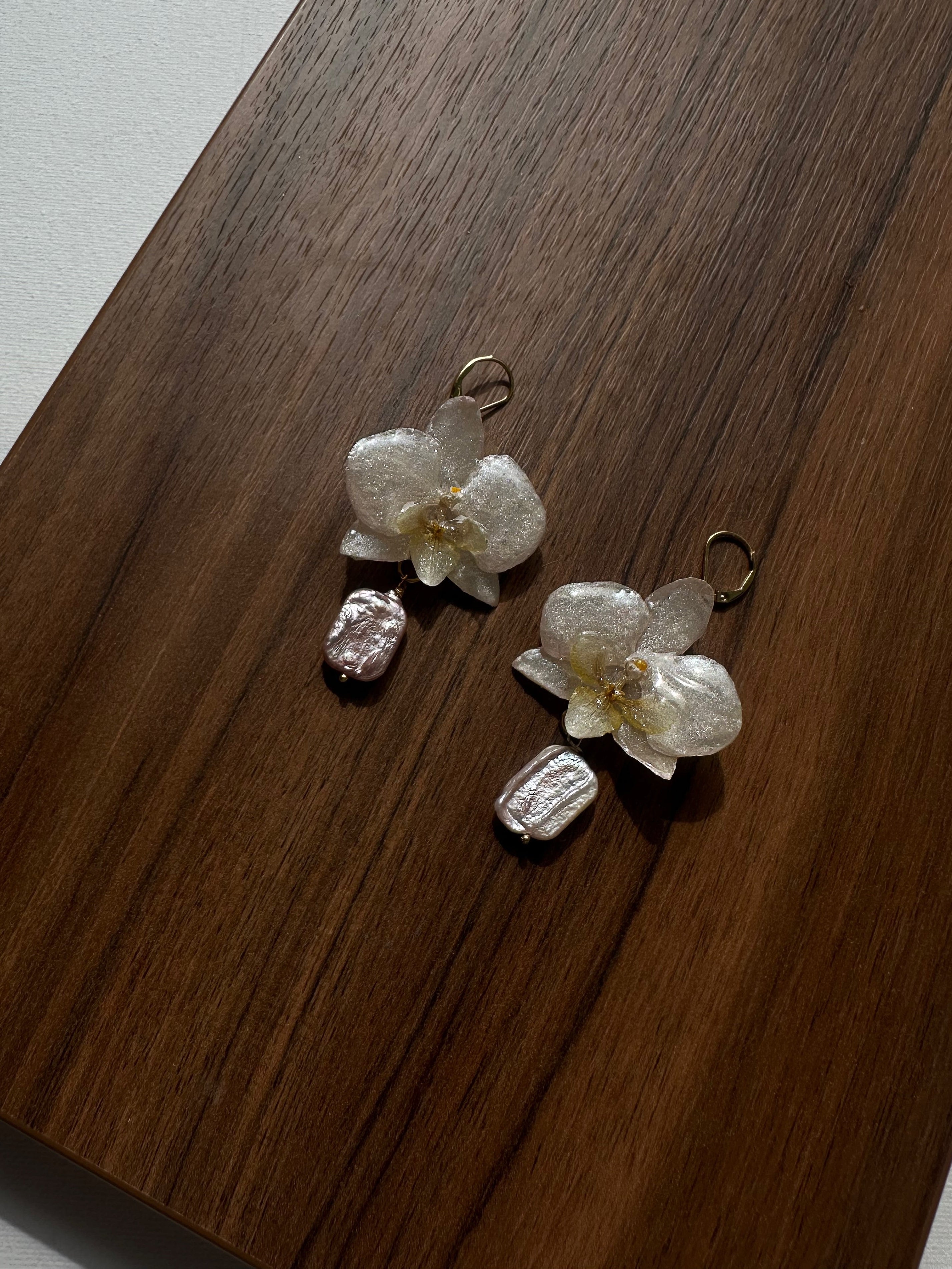 LILY ROSE ORCHID EARRINGS - 18K GOLD FILLED