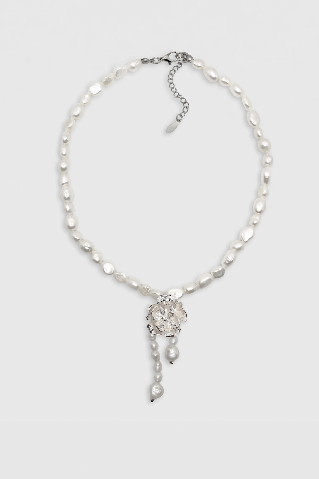 FLORA PEARL NECKLACE - 925 STERLING SILVER