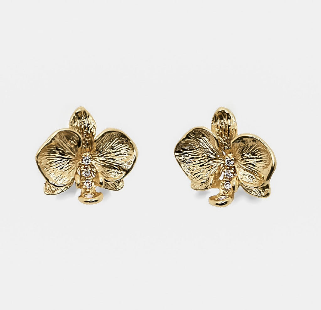ORCHID EARRINGS - 18k GOLD VERMEIL