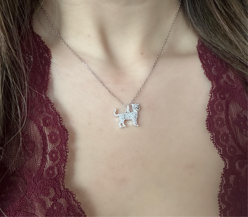 CAT NECKLACE - 925 STERLING SILVER