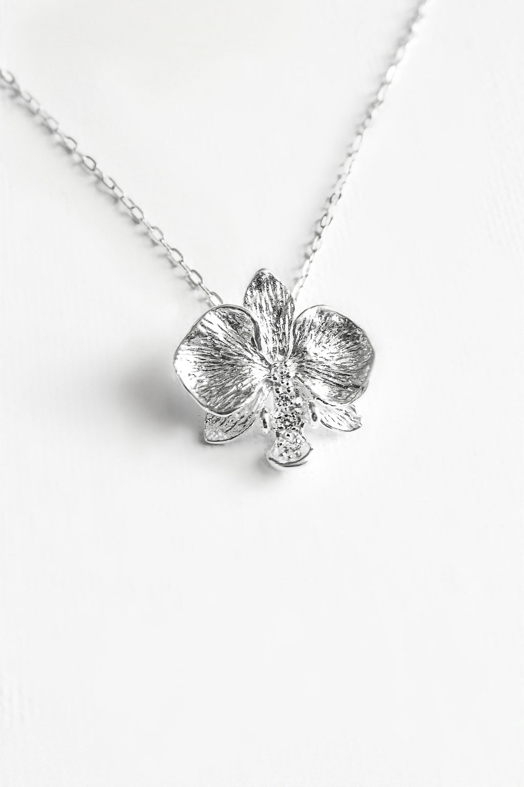 ORCHID BLOOM NECKLACE - 925 STERLING SILVER
