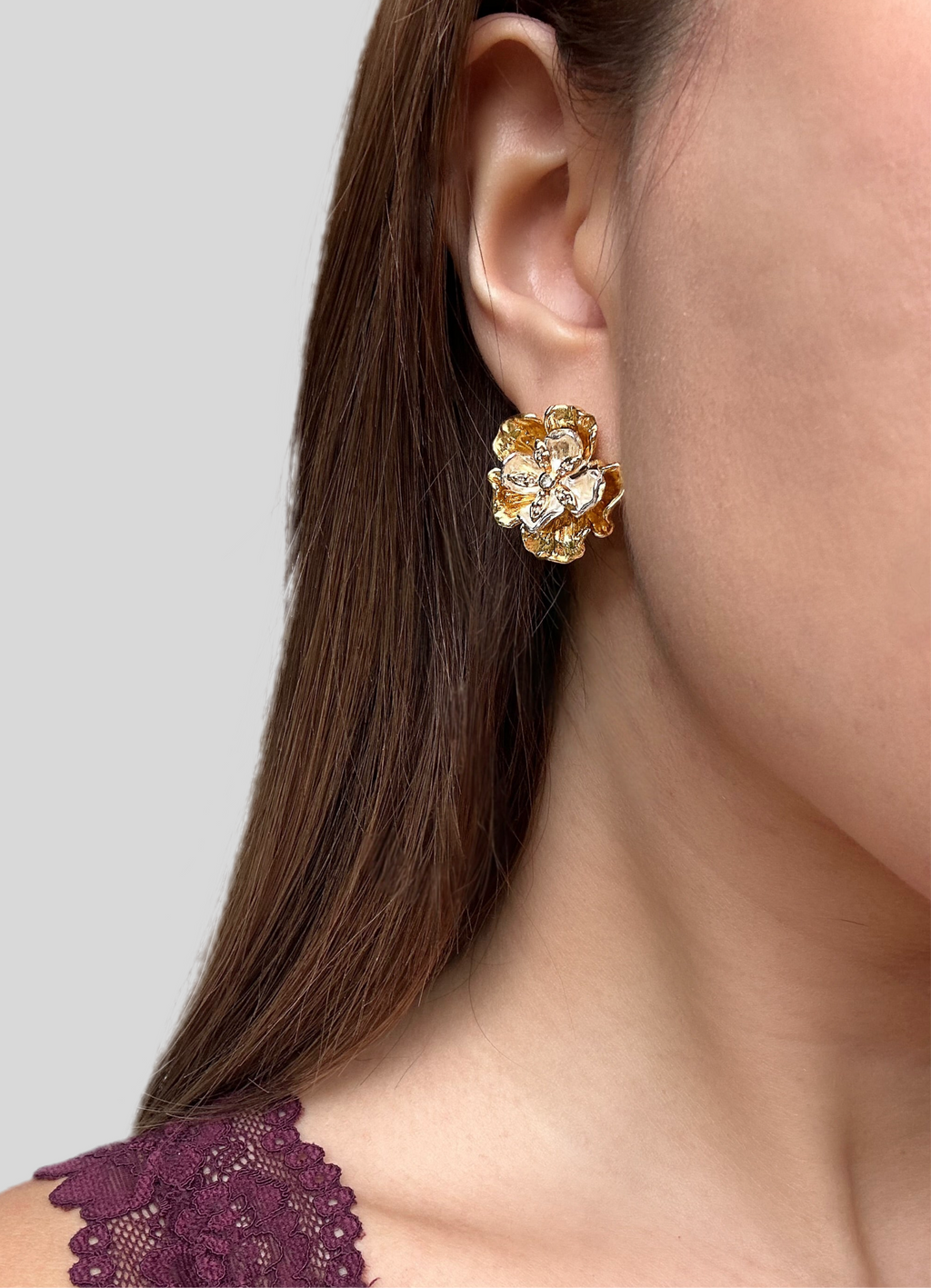 FLORA EARRINGS BICOLOR - 18k GOLD VERMEIL