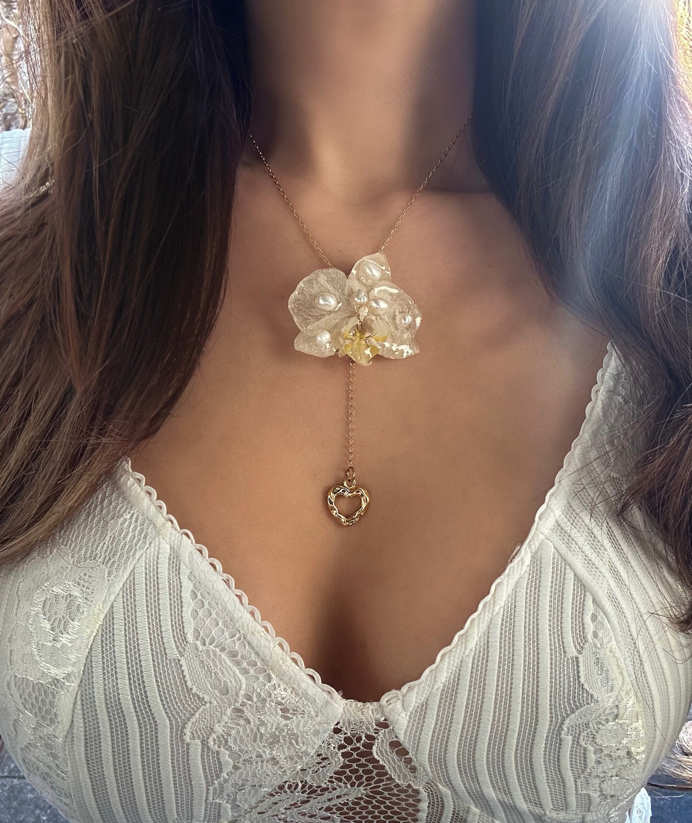 CŒUR D’ORCHIDÉE NECKLACE - 18k GOLD VERMEIL