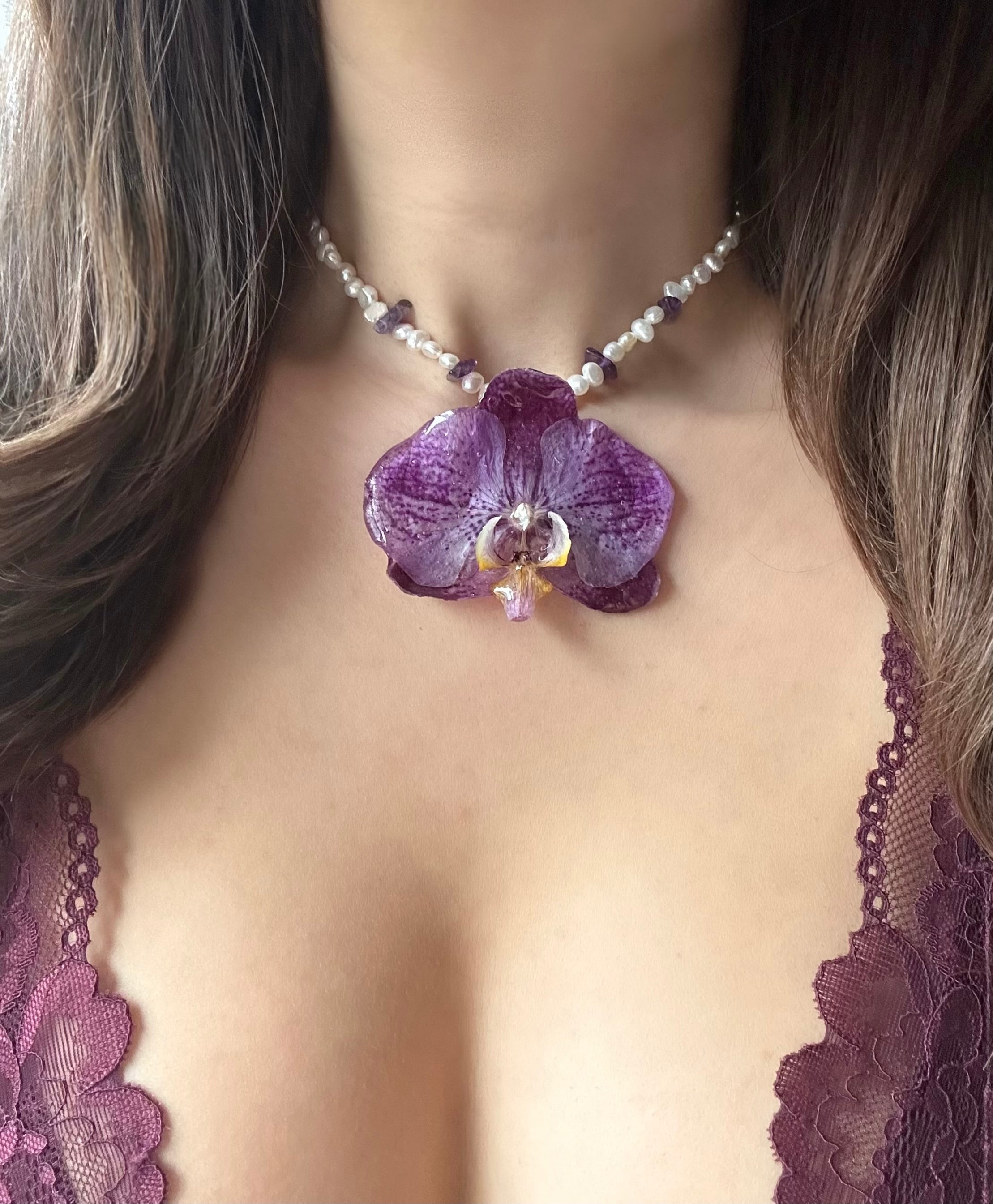 ORCHIDÉE AMÉTHYSTE - FRESH WATER PEARLS