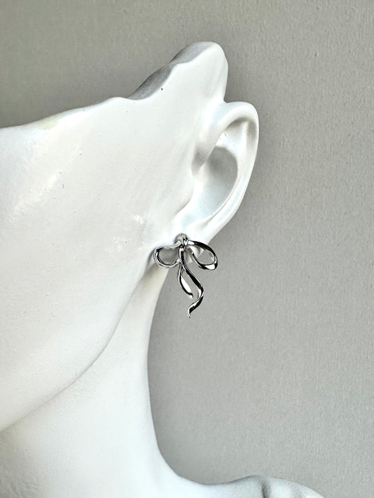 RIBBON EARRINGS STERLING SILVER