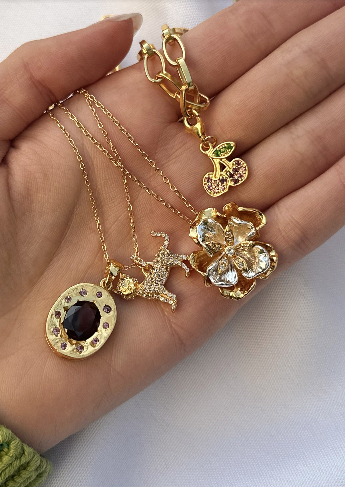 FLORA CHARM BICOLOR - 18k GOLD VERMEIL