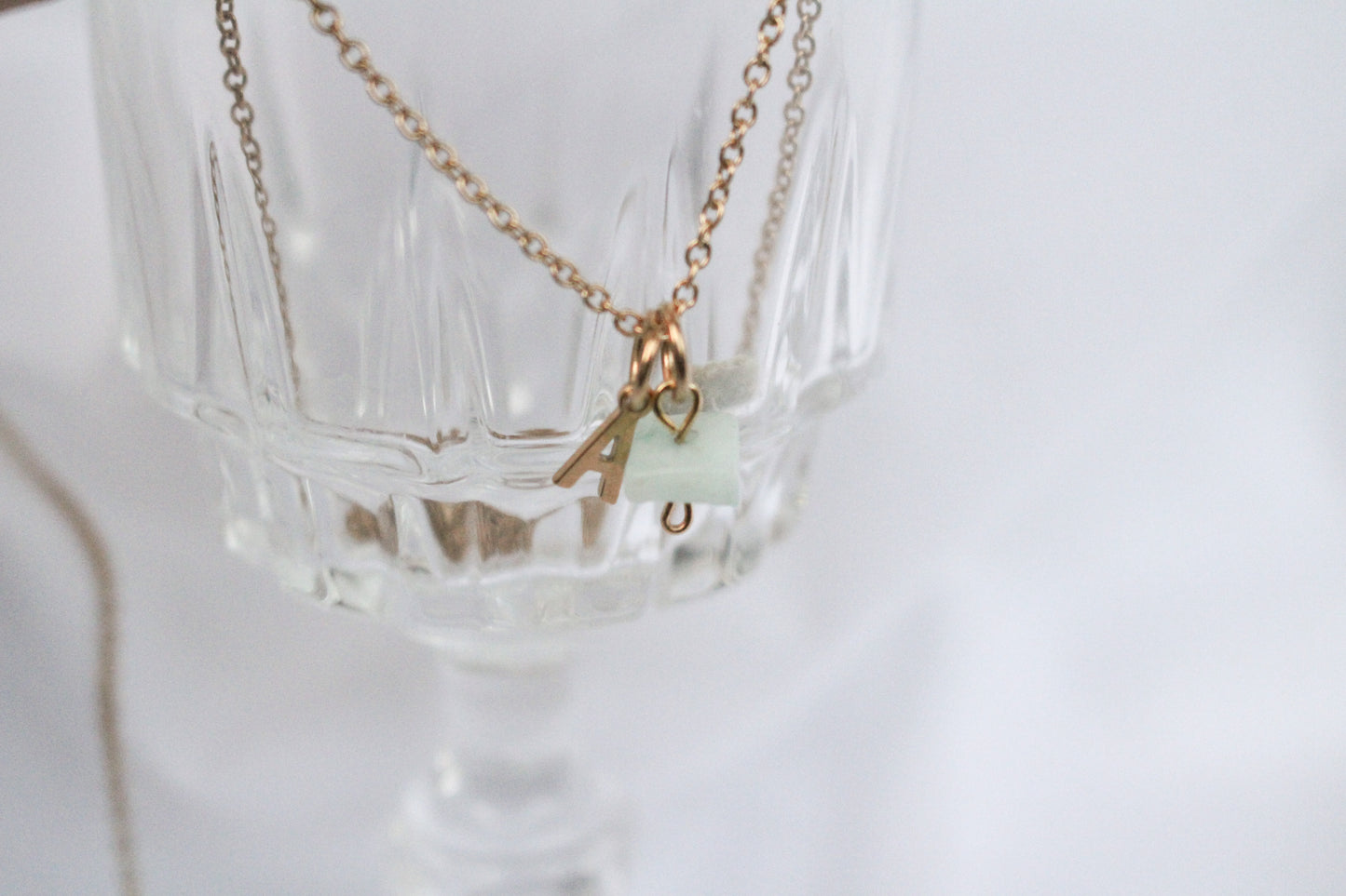 Crystal Initial Necklace Gold